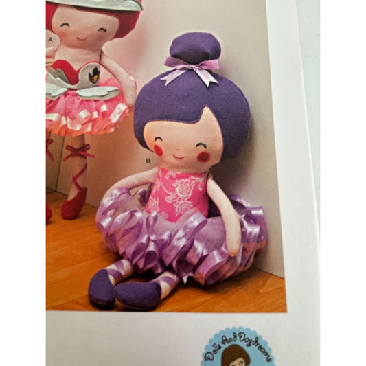 Simplicity Sewing Pattern 1341 Stuffed Doll Ballerina Tutu Dress Toy UC 22.5 In