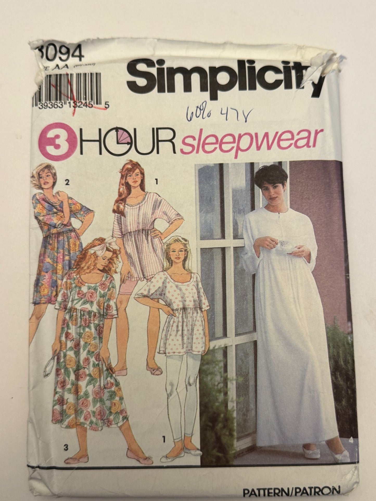 Simplicity Sewing Pattern 8094 Sleepwear Pajamas Nightgown Robe Leggings L XL UC
