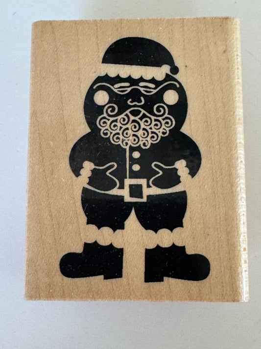 CTMH Wood Rubber Stamp Set Christmas List Naughty Or Nice Santa Card Making Art