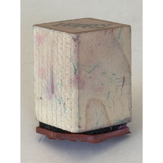 Happy Rubber Stamp Words Text Card Making Crafting Scrapbooking Wood Mounted Art