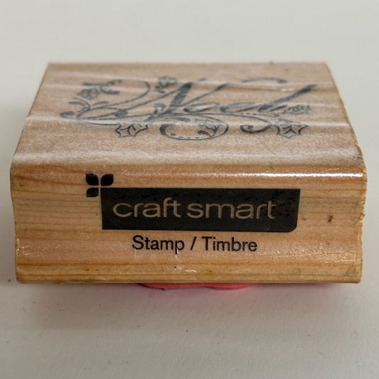 CraftSmart Rubber Stamp Noel Fancy Letters Holly Christmas Card Making Holidays