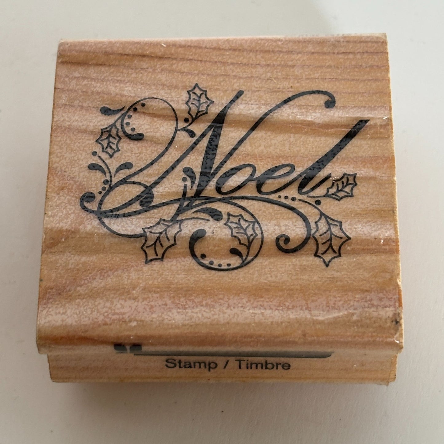 CraftSmart Rubber Stamp Noel Fancy Letters Holly Christmas Card Making Holidays