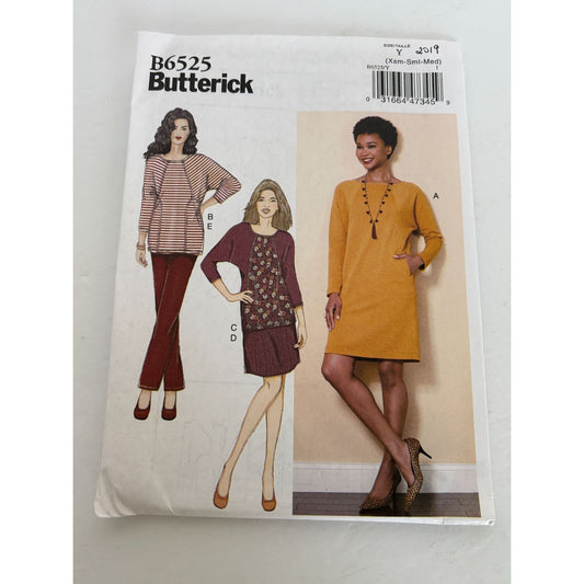 Butterick Sewing Pattern B6525 Dress Tunic Skirt Pants Easy Work Outfit UC 4-14