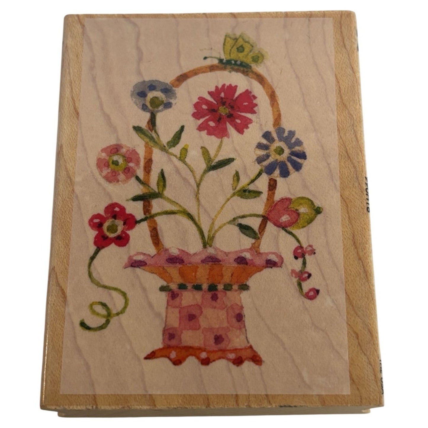 All Night Media Rubber Stamp Floral Basket Friendship Card Making Brenda Walton