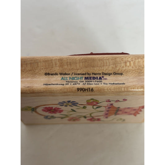 All Night Media Rubber Stamp Floral Basket Friendship Card Making Brenda Walton