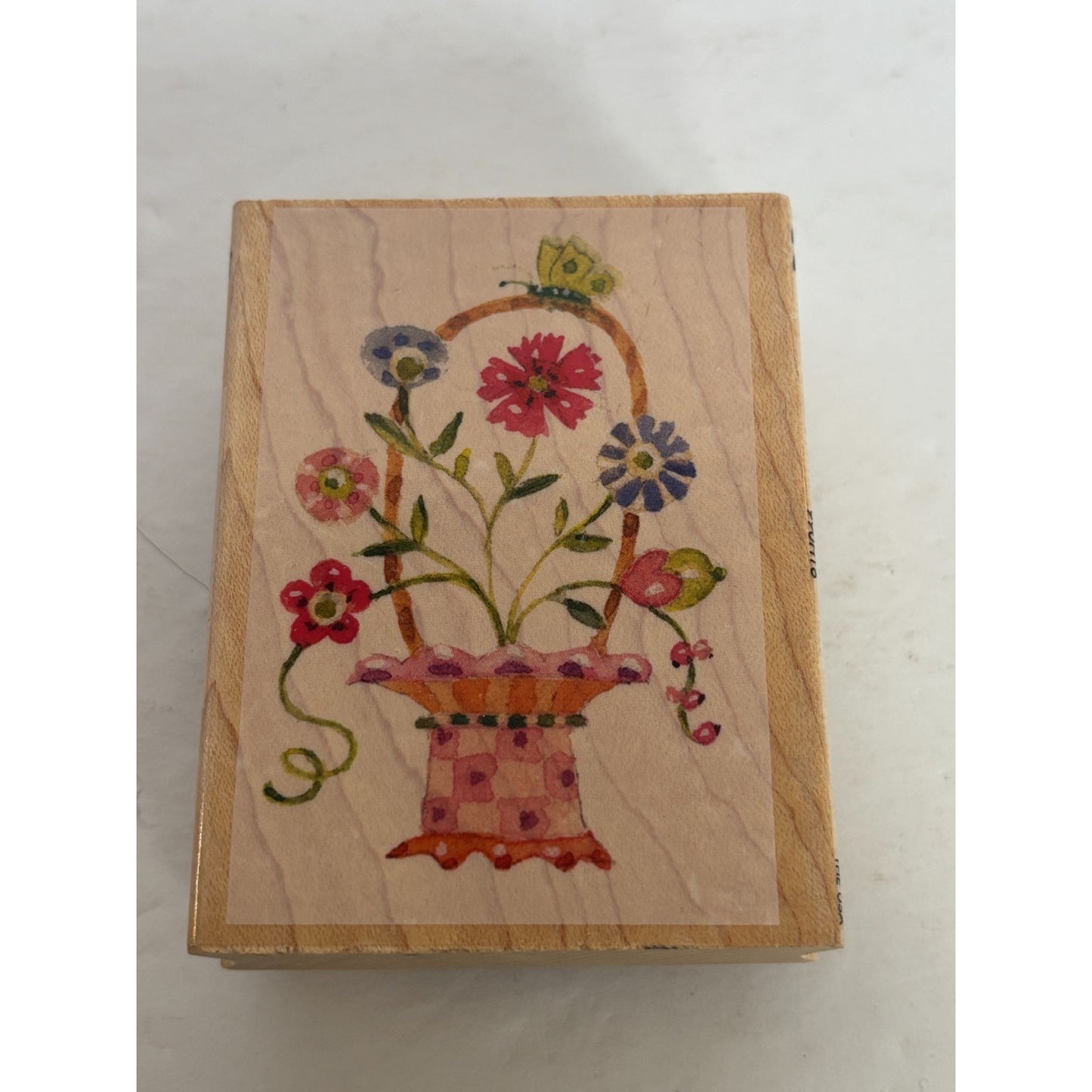 All Night Media Rubber Stamp Floral Basket Friendship Card Making Brenda Walton