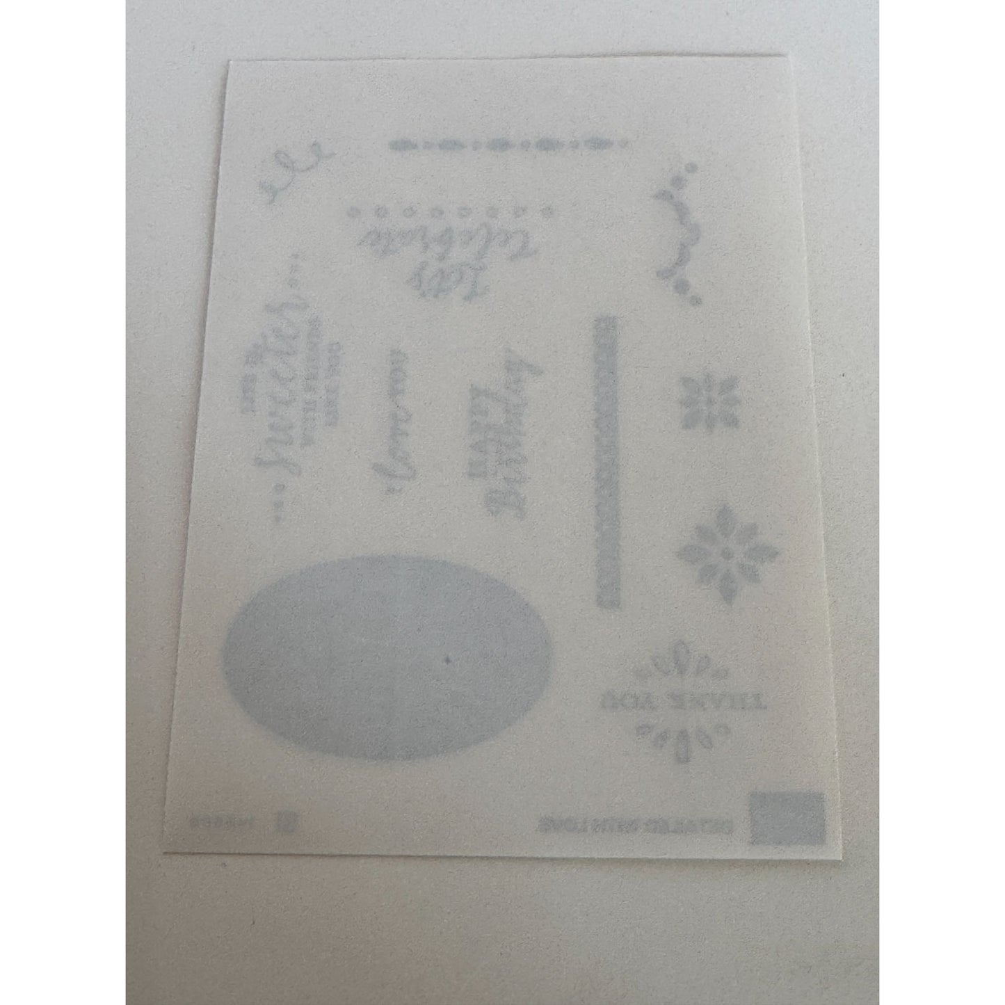 Stampin Up Clear Mount Rubber Stamp Set Detailed With Love Words Happy Birthday