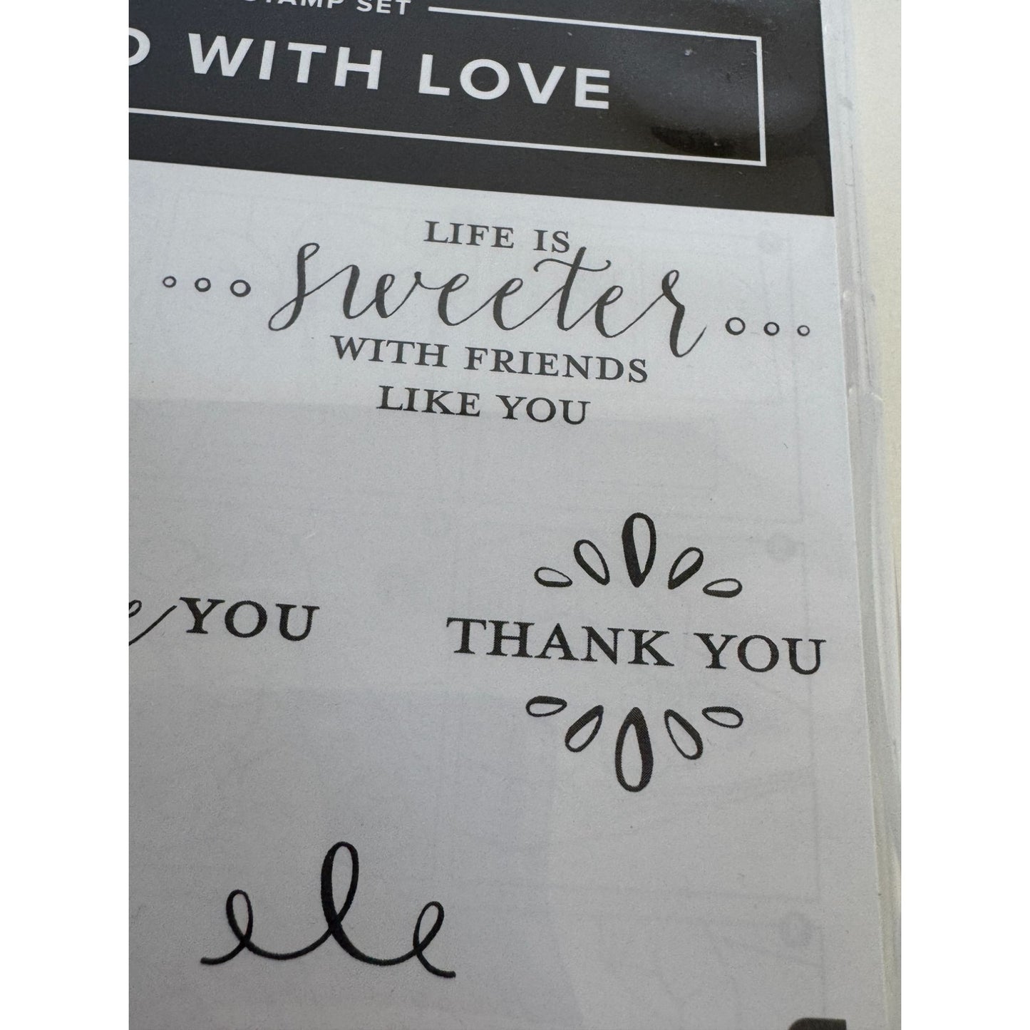Stampin Up Clear Mount Rubber Stamp Set Detailed With Love Words Happy Birthday