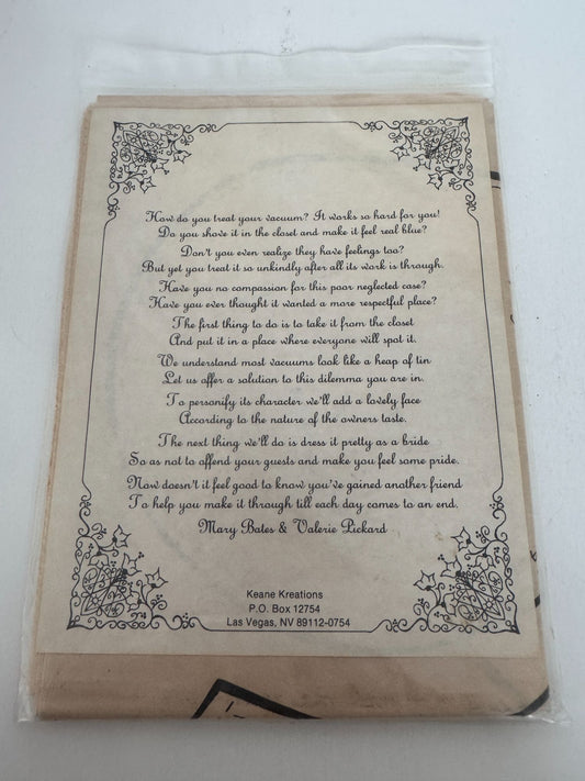 Keane Kreations Sewing Pattern Vacuum Cleaner Cover Country Girl Doll Vintage 2