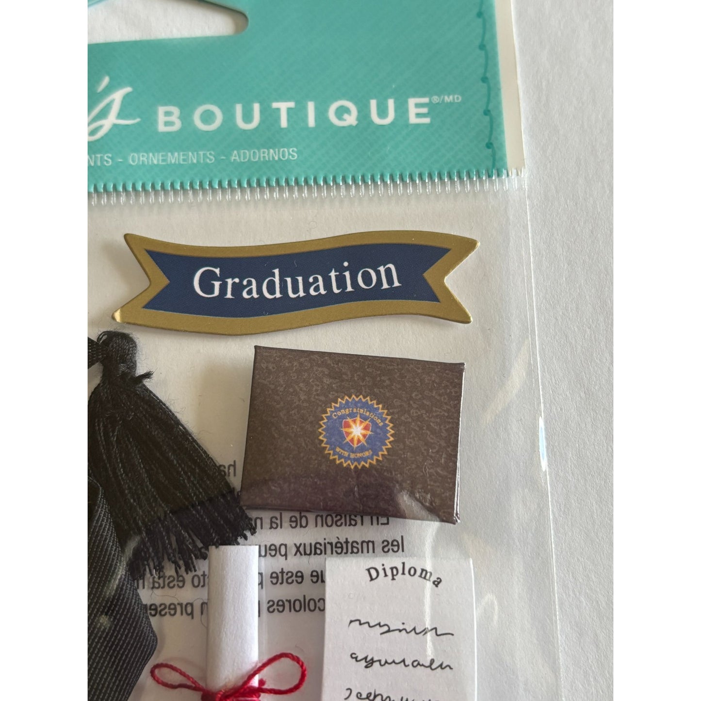 Jolees Boutique Embellishments Graduation Card Making Craft Scrapbooking Diploma