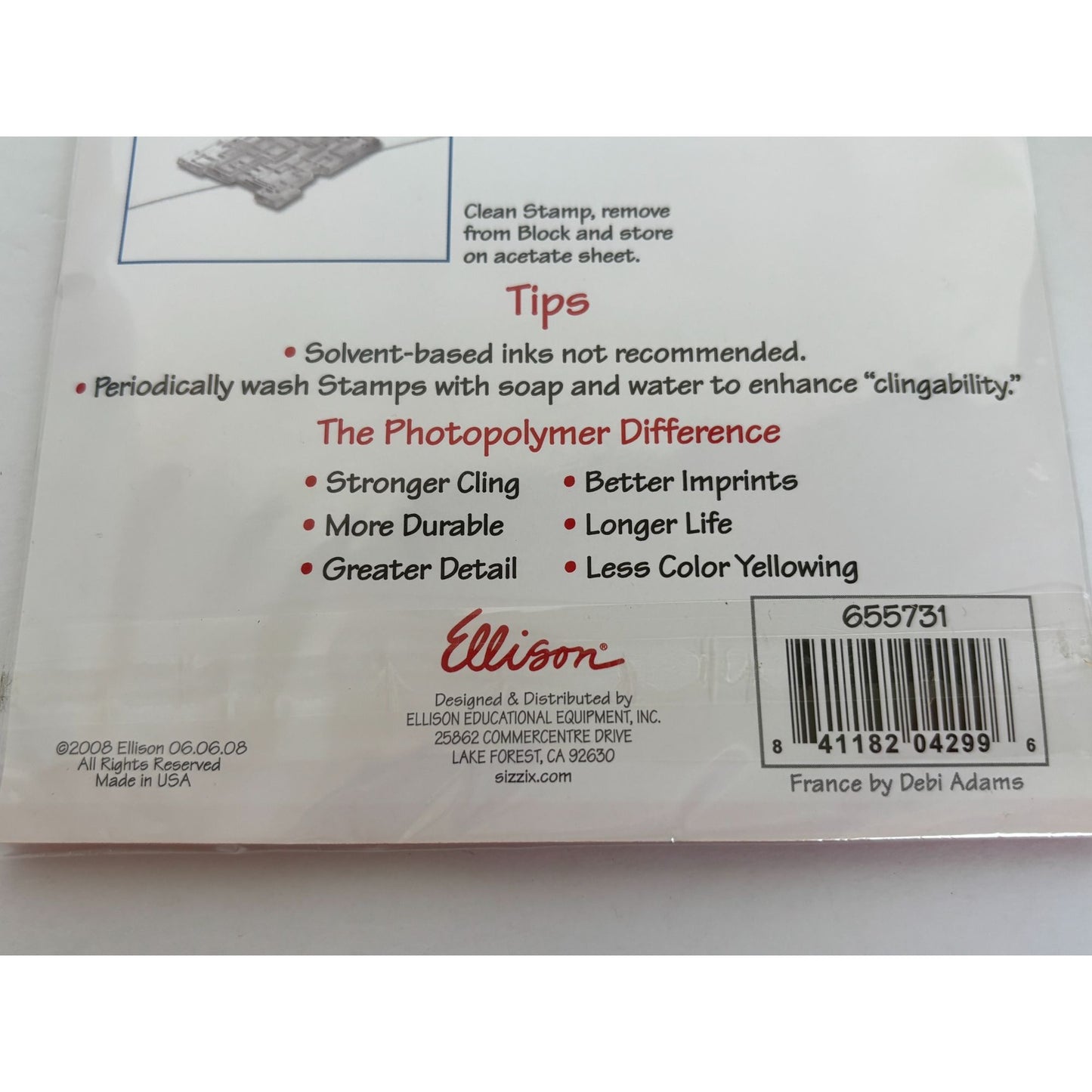 Sizzix Photopolymer Clear Stamps Paris France Merci Eiffel Tower Bonjour Words