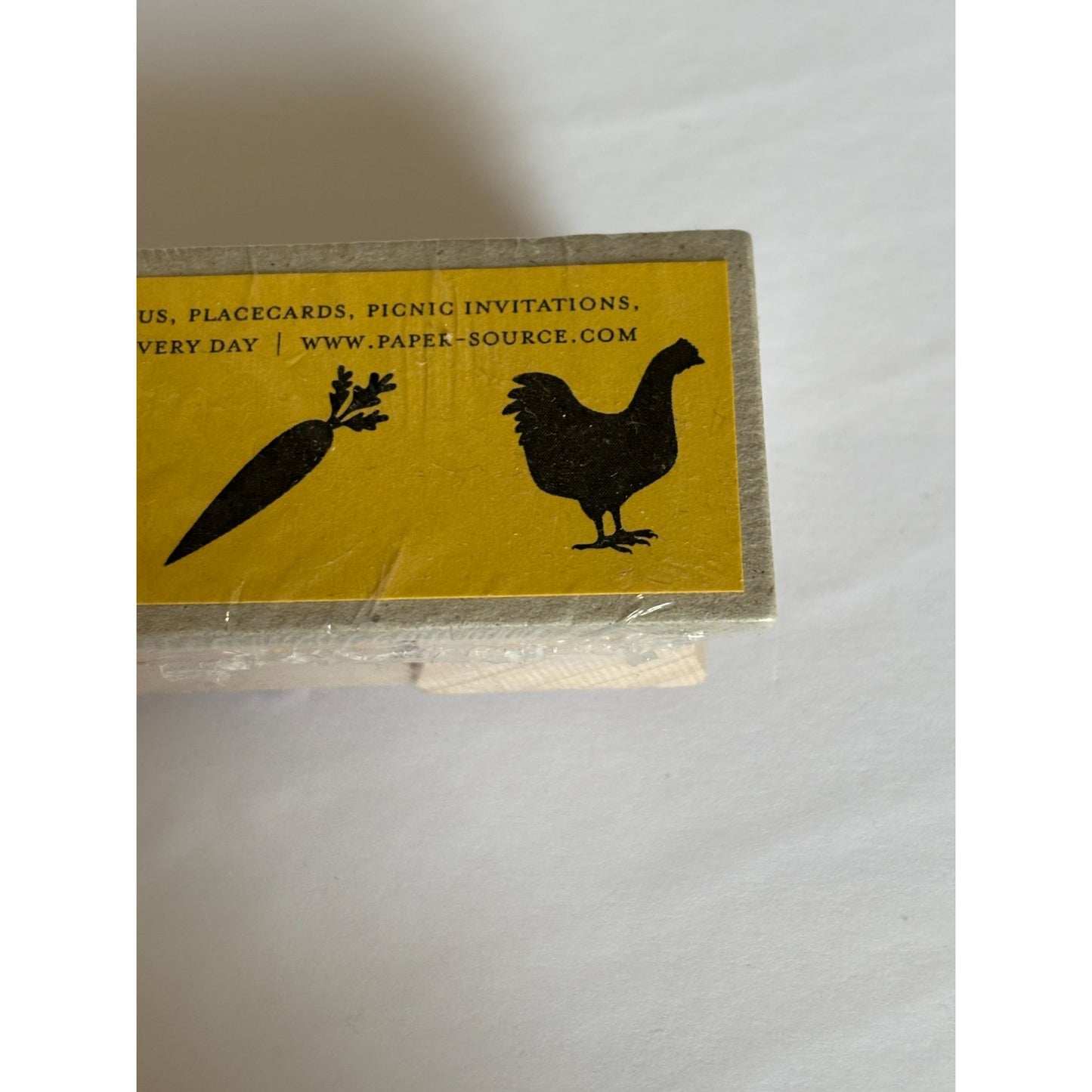 Paper Source Rubber Stamps Set Menu Chicken Pig Fish Cow Carrot Recipe Cards New