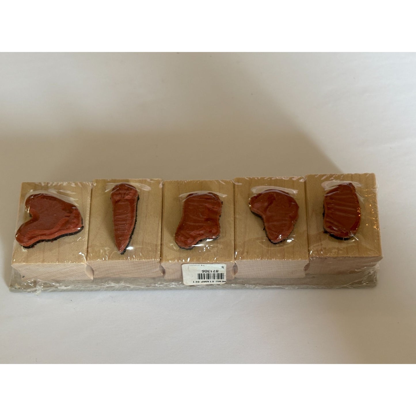 Paper Source Rubber Stamps Set Menu Chicken Pig Fish Cow Carrot Recipe Cards New