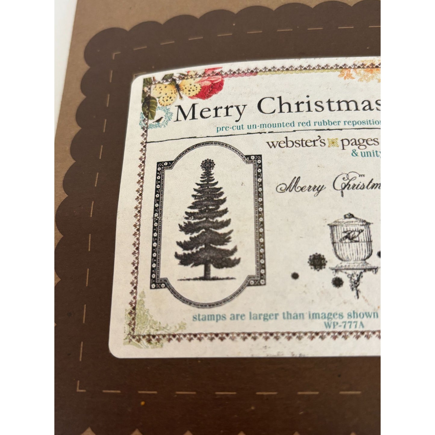 Unity Stamp Company Rubber Stamps Set Merry Christmas Home Birdcage Bird Holiday