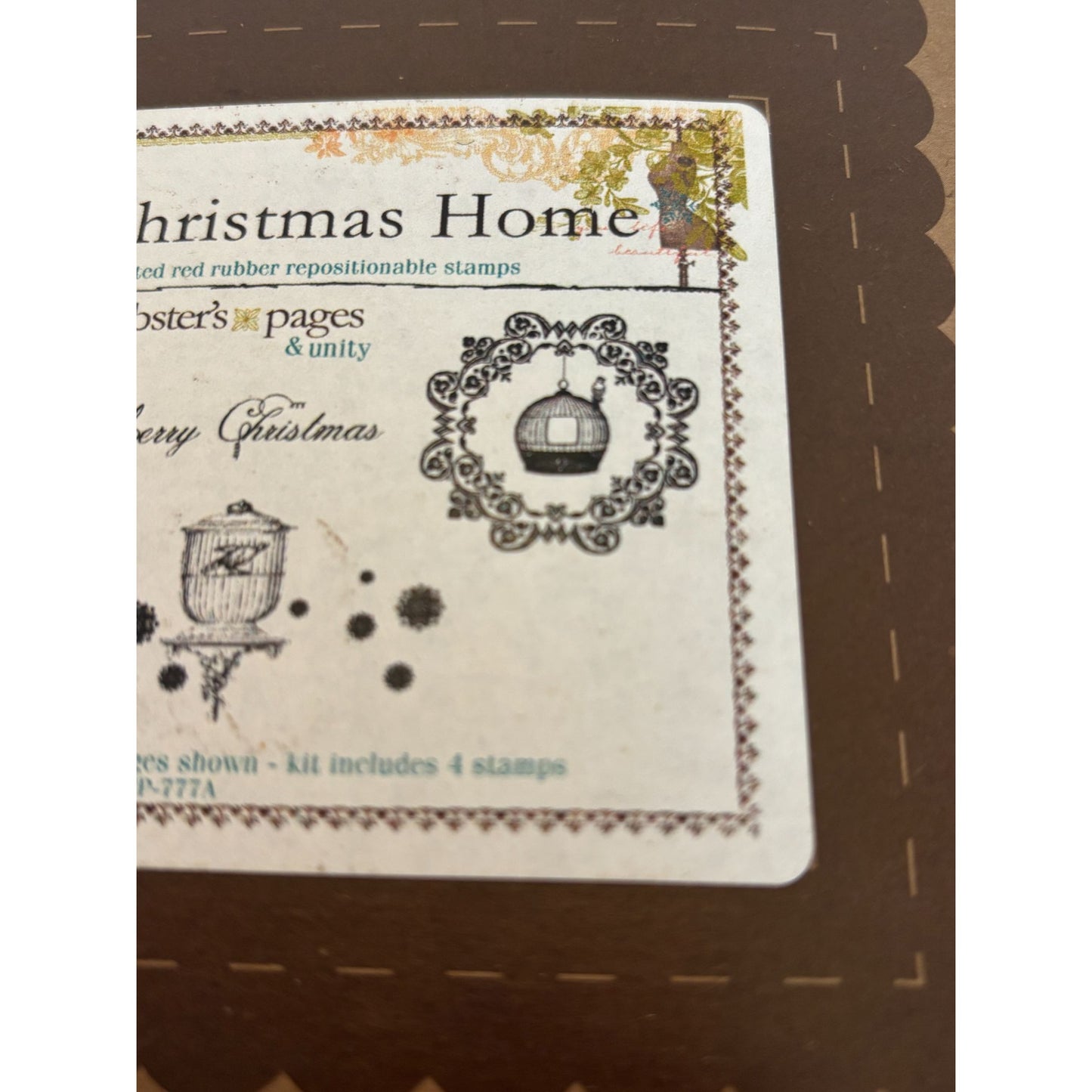 Unity Stamp Company Rubber Stamps Set Merry Christmas Home Birdcage Bird Holiday