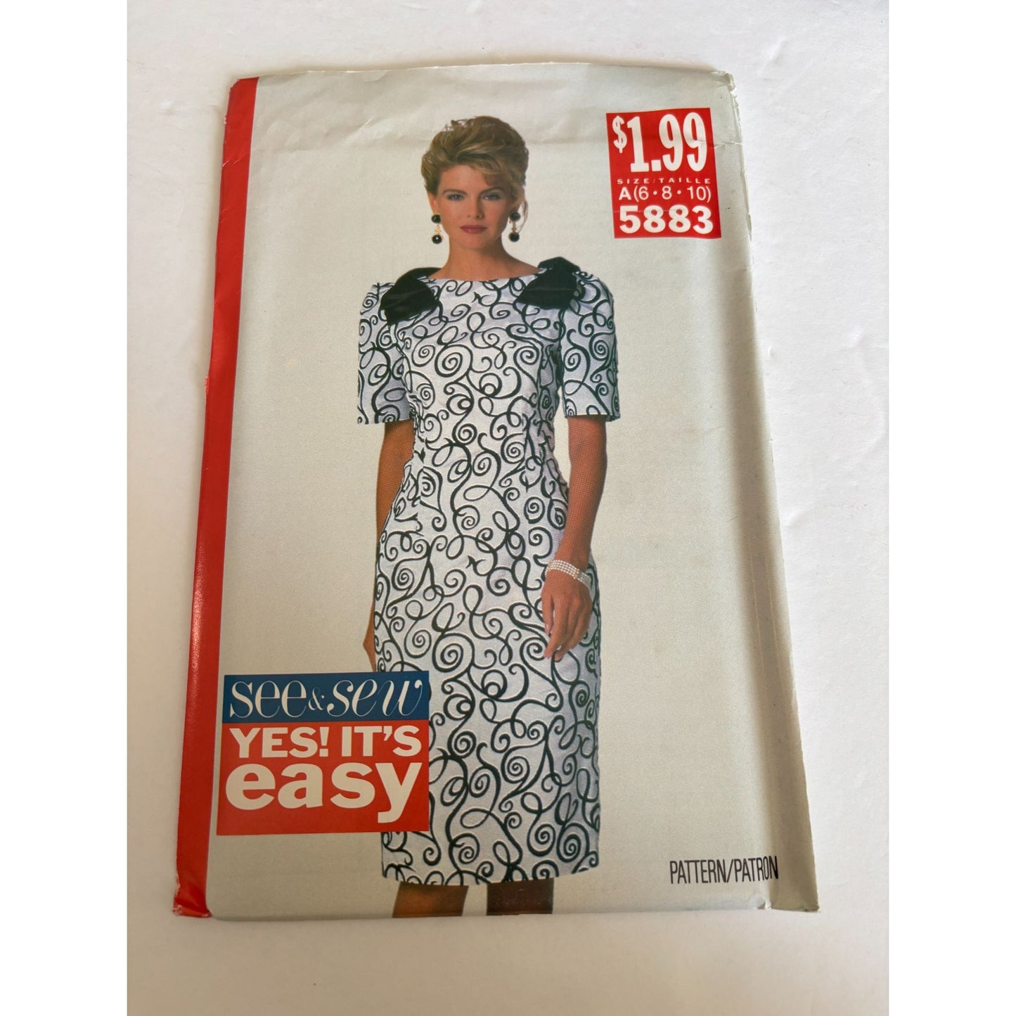 Butterick Sewing Pattern 5883 Sheath Dress Modest Easy Career 6 8 10 Uncut