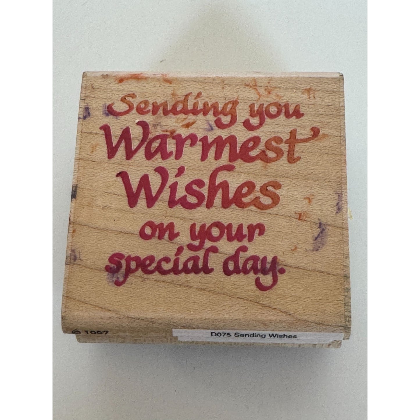 Stampendous Rubber Stamp Sending You Warmest Wishes On Your Special Day Birthday