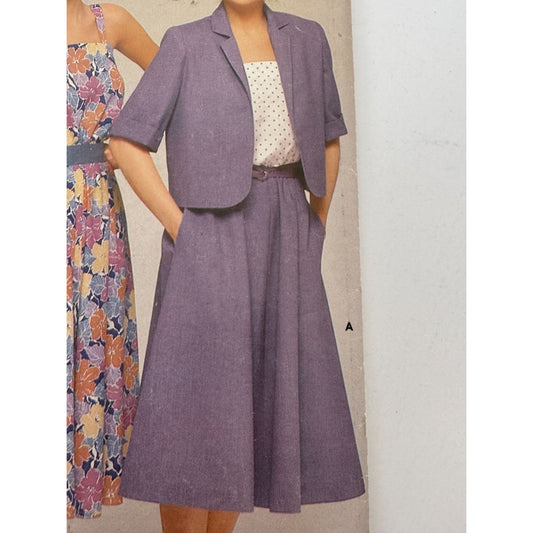 Butterick See and Sew Sewing Pattern 5288 Jacket Dress Set 12 14 16 Vintage UC