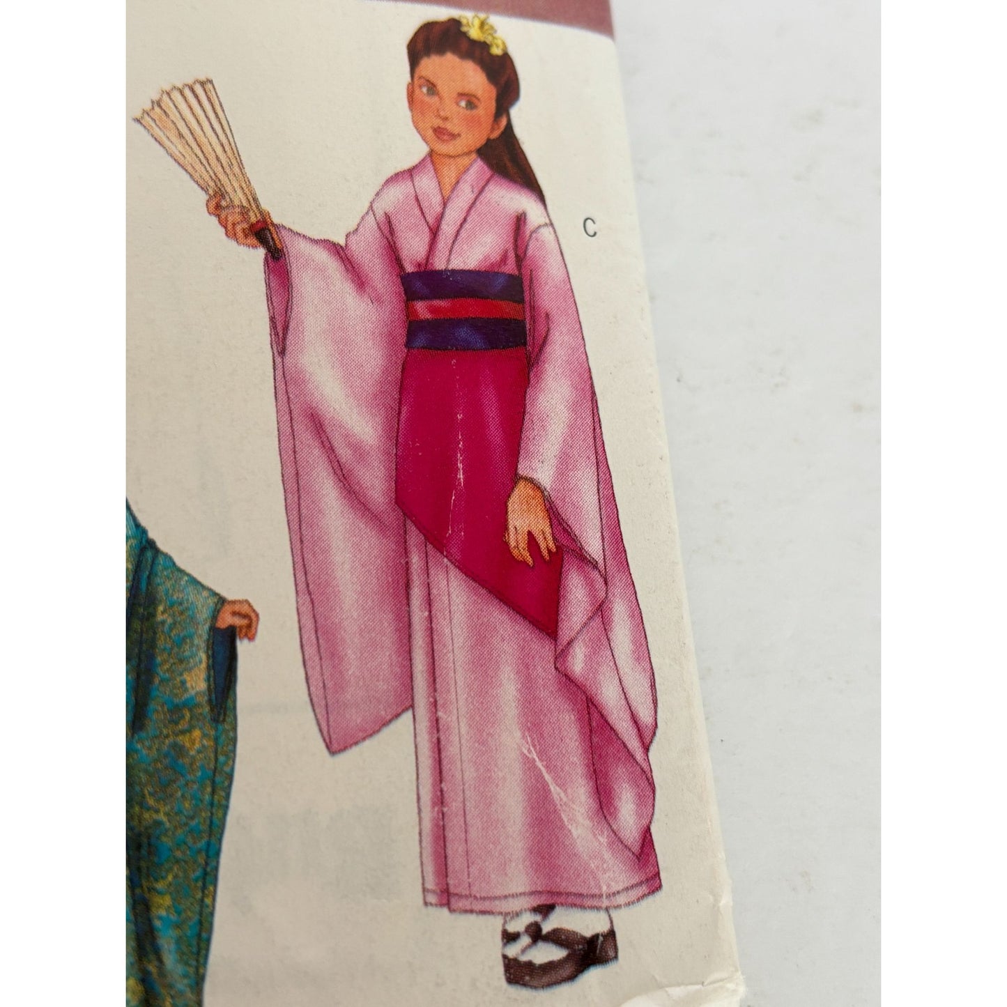 Butterick Sewing Pattern P450 Girls Asian Costume Kimono Traditional Dress Robe