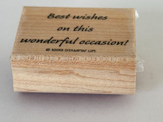 Stampin Up Rubber Stamp Best Wishes On This Wonderful Occasion Birthday Wedding