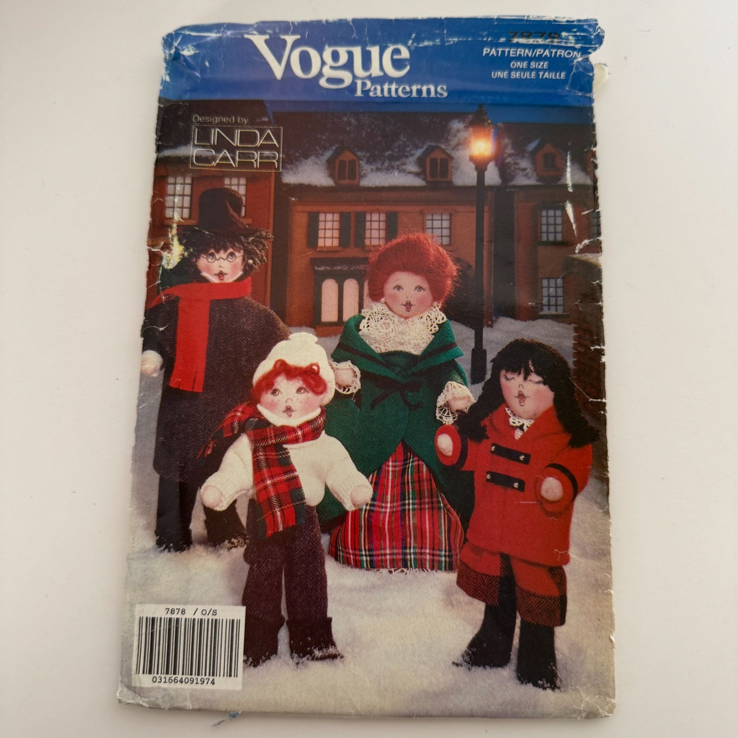 Vogue Sewing Pattern 7878 Christmas Carolers Doll Home Decor By Linda Carr Uncut