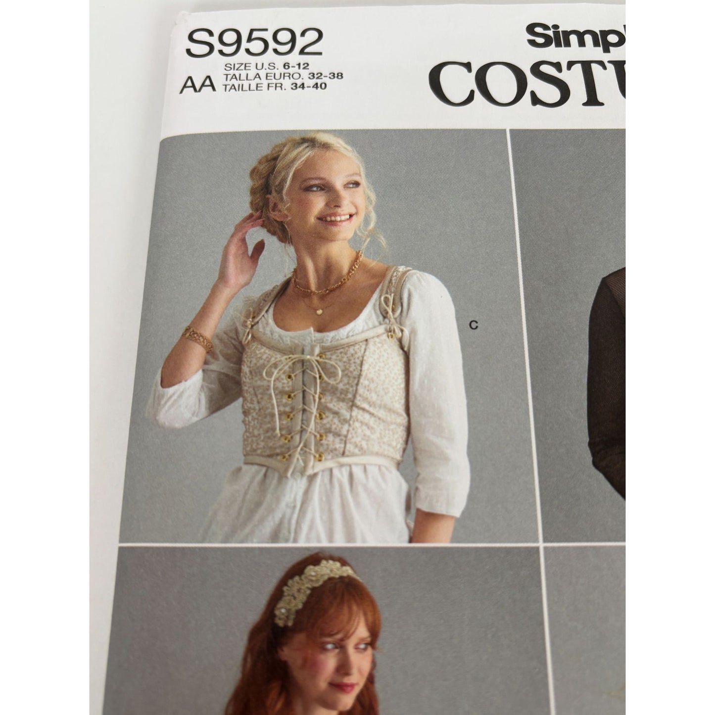 Simplicity Sewing Pattern S9592 Medieval Corset Tops Halloween Costume 6-12 UC