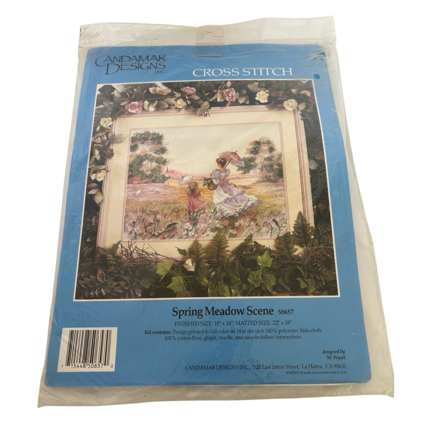 Candamar Designs Cross Stitch Kit Spring Meadow Scene Mother Daughter Spring