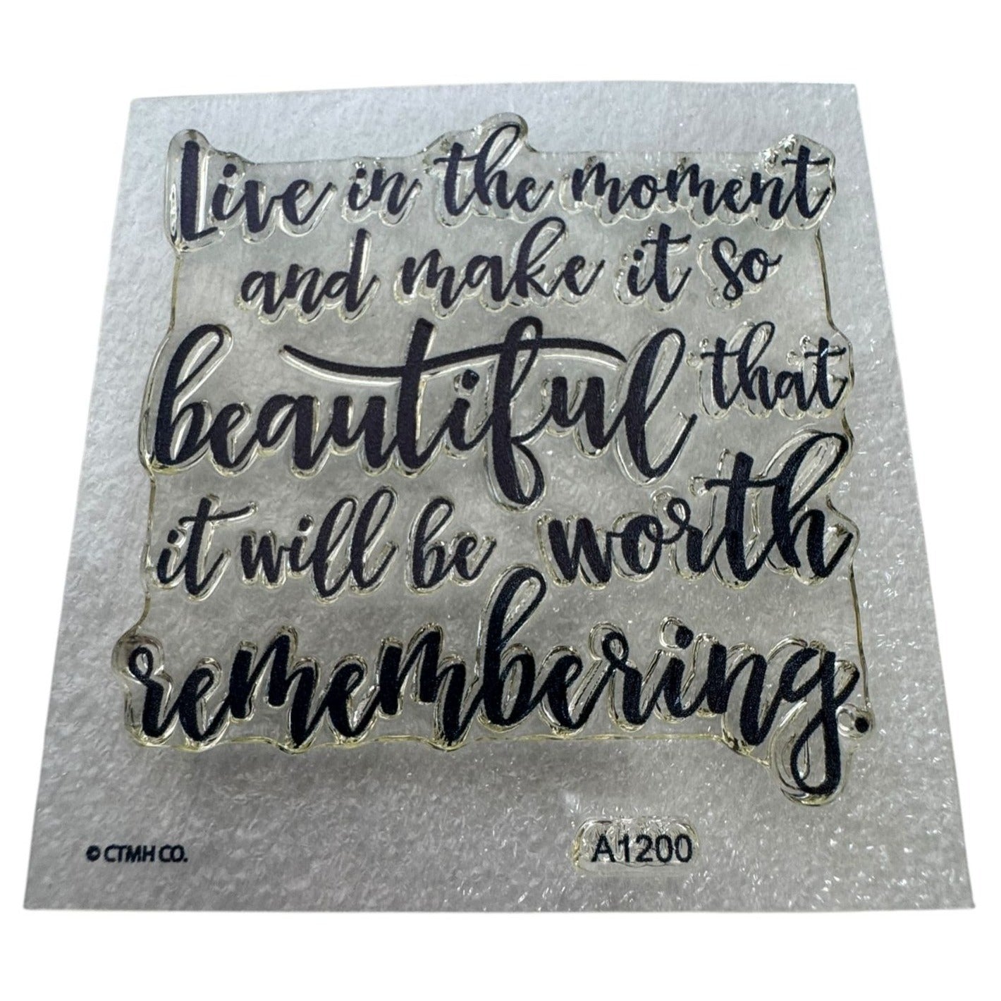 CTMH My Acrylix Acrylic Stamp Beautiful Moments Sentiments Inspire Words A1200