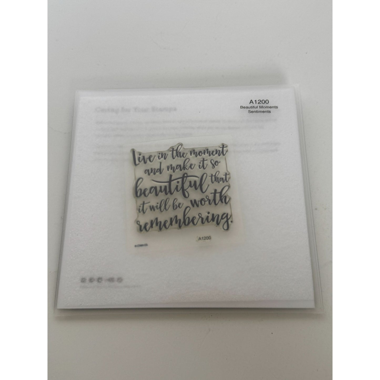 CTMH My Acrylix Acrylic Stamp Beautiful Moments Sentiments Inspire Words A1200