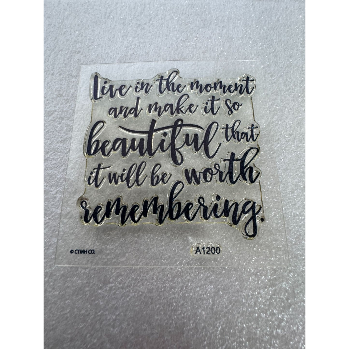 CTMH My Acrylix Acrylic Stamp Beautiful Moments Sentiments Inspire Words A1200