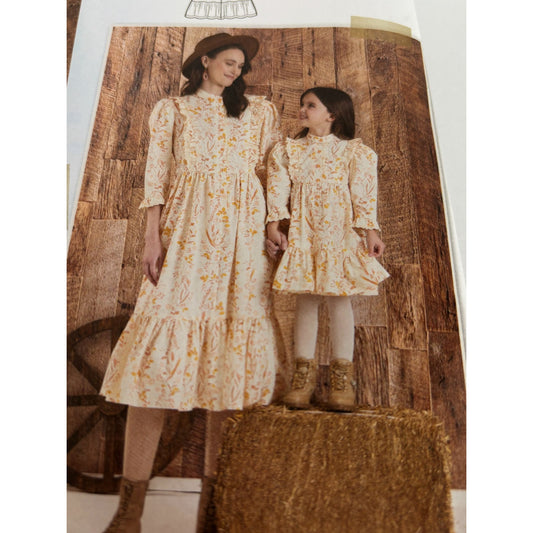 Simplicity Sewing Pattern S9653 The Prairie Dress Mother Daughter Girls Misses