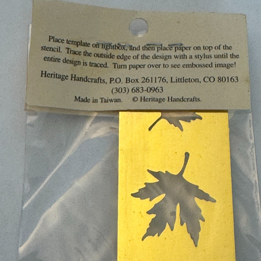 Heritage Handicrafts Maple Leaf Border Brass Embossing Stencil Crafts PRH-23