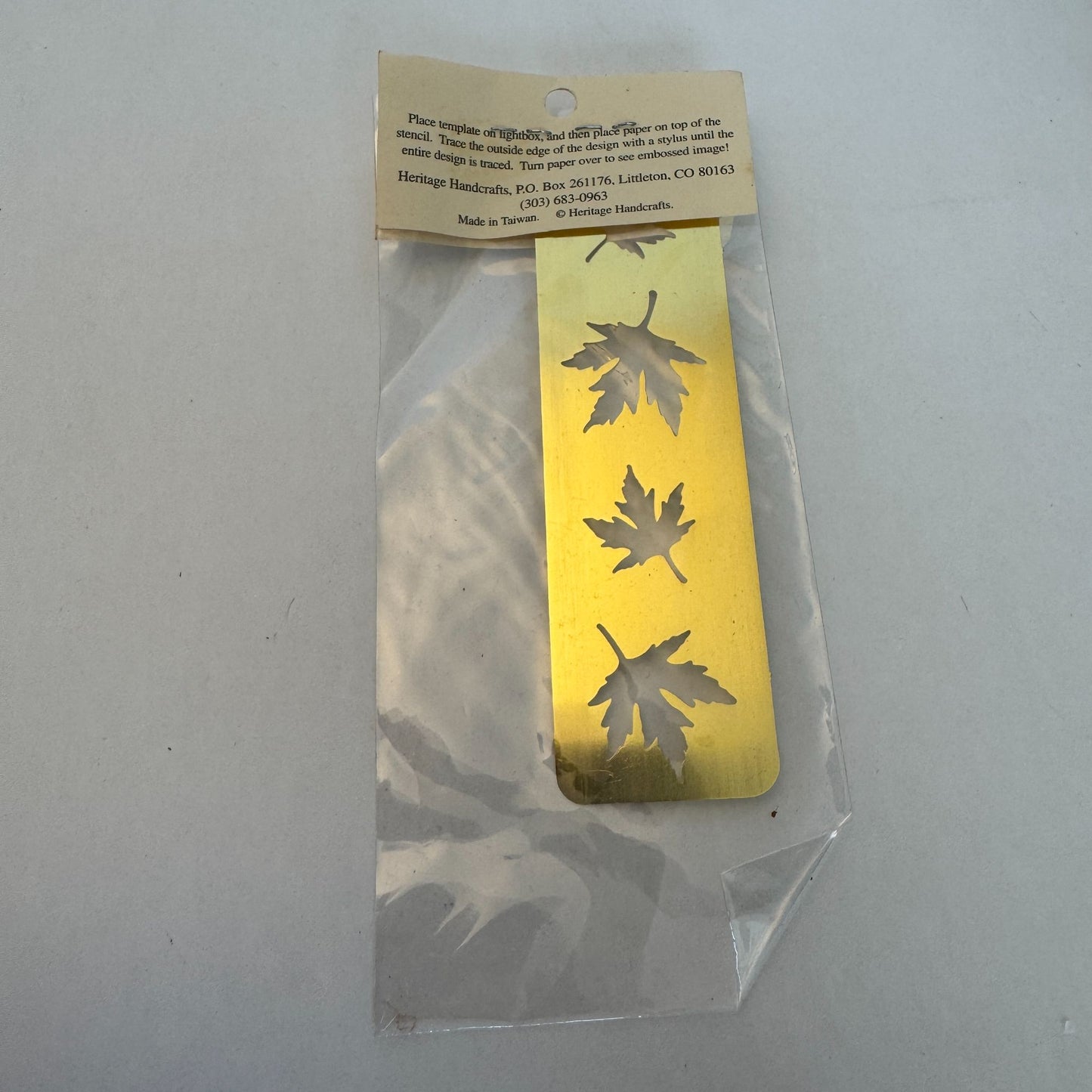 Heritage Handicrafts Maple Leaf Border Brass Embossing Stencil Crafts PRH-23