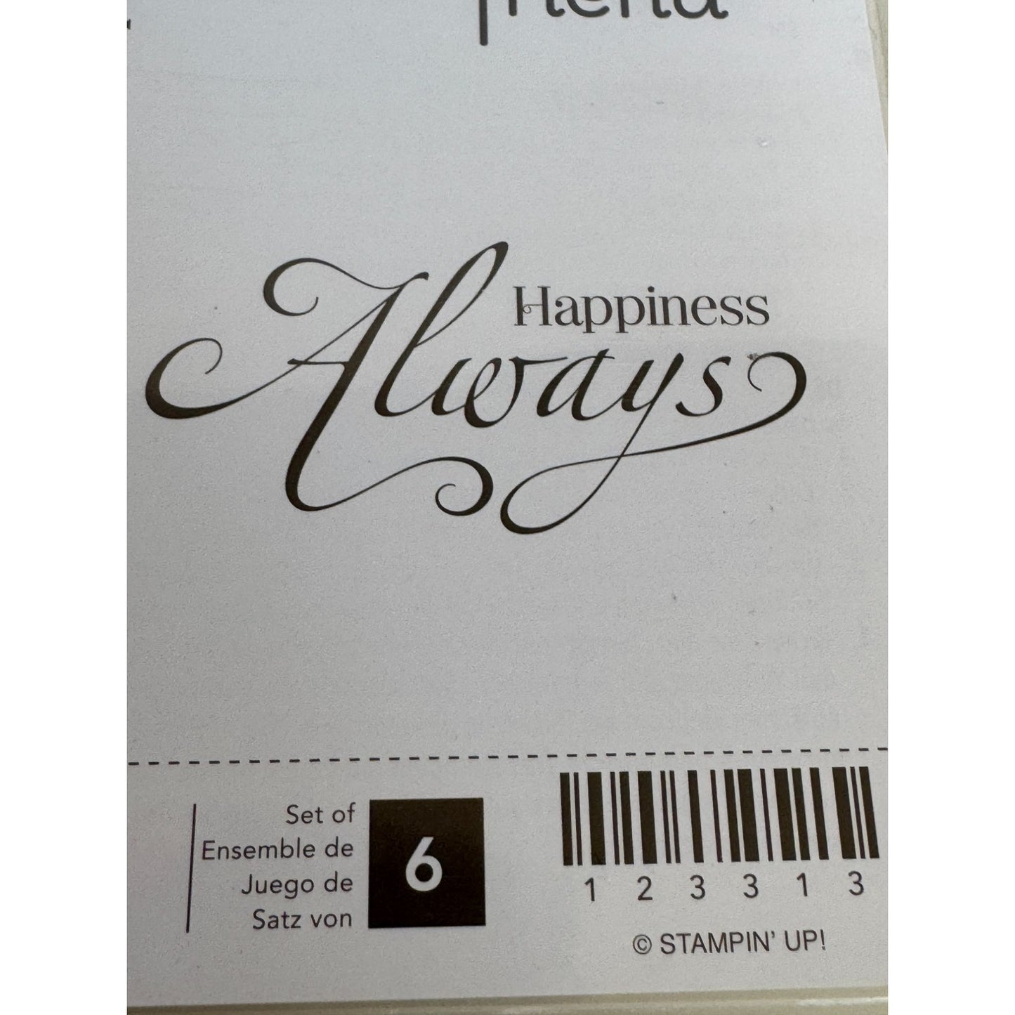 Stampin Up Clear Mount Rubber Stamp Set Happy Greetings Guess Who Loves You Word