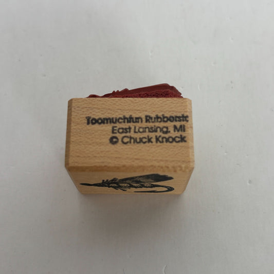 Toomuchfun Rubber Stamp Fly Fishing Tackle Hook Bait Fathers Day Card Making