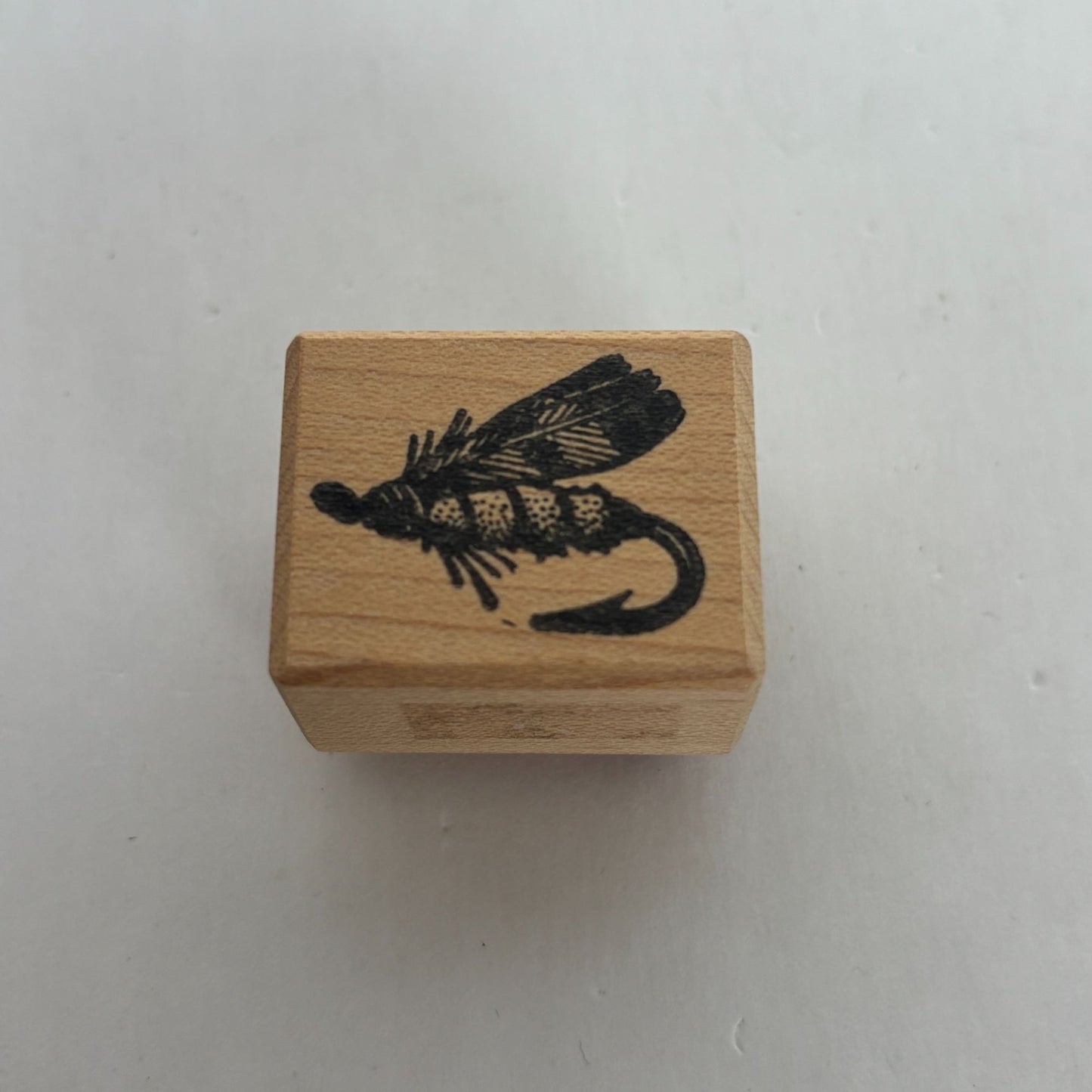 Toomuchfun Rubber Stamp Fly Fishing Tackle Hook Bait Fathers Day Card Making