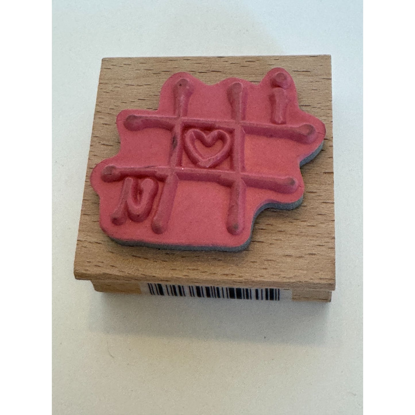 Vap Scrap Wood Rubber Stamp I Love U You Tic Tac Toe Board Valentines Day Heart
