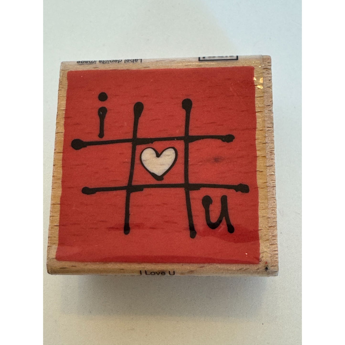 Vap Scrap Wood Rubber Stamp I Love U You Tic Tac Toe Board Valentines Day Heart