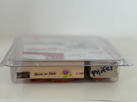 Stampin Up Rubber Stamp Born To Ride Motorcycle Helmet Fathers Day Card Making 6