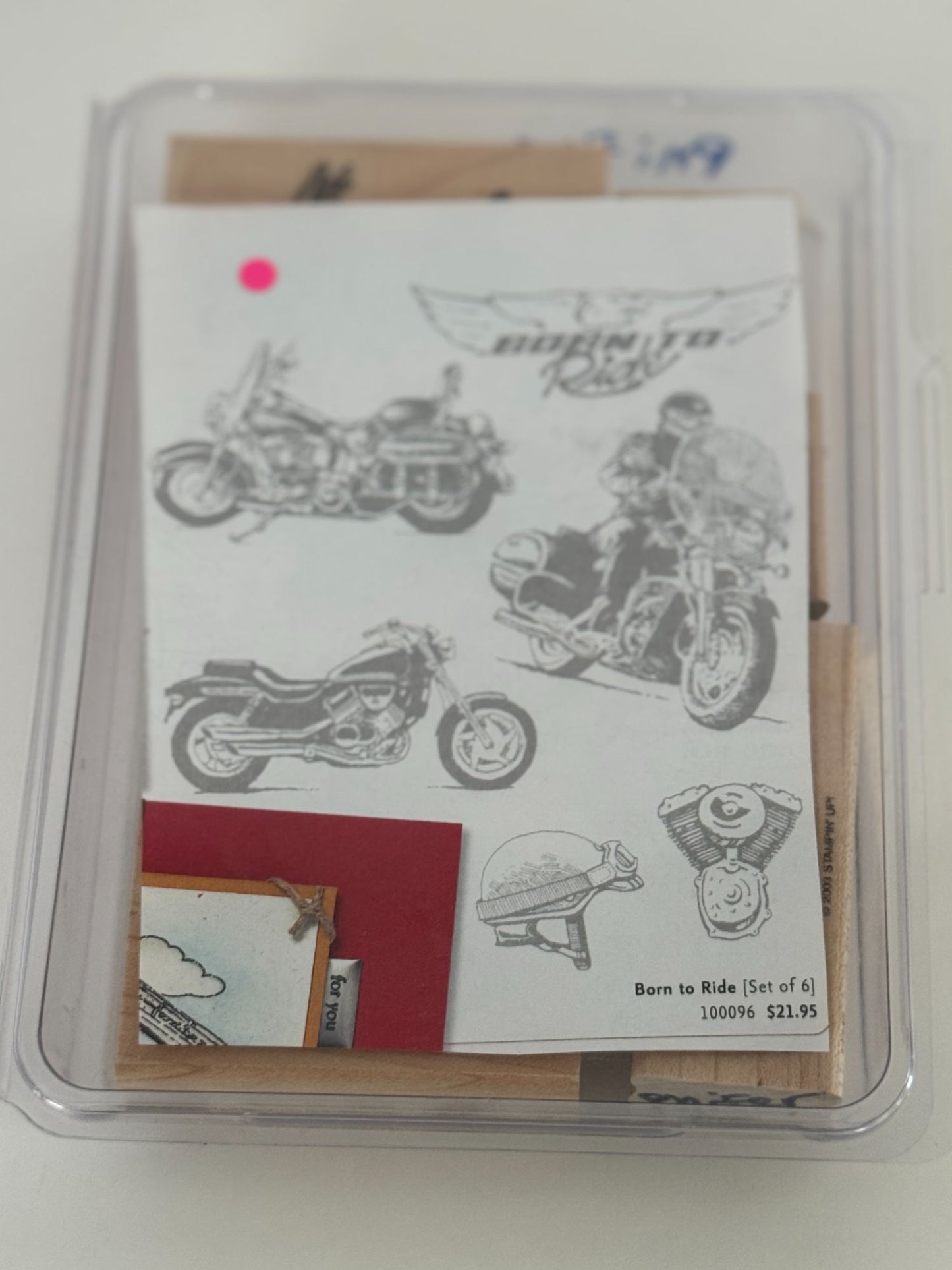Stampin Up Rubber Stamp Born To Ride Motorcycle Helmet Fathers Day Card Making 6
