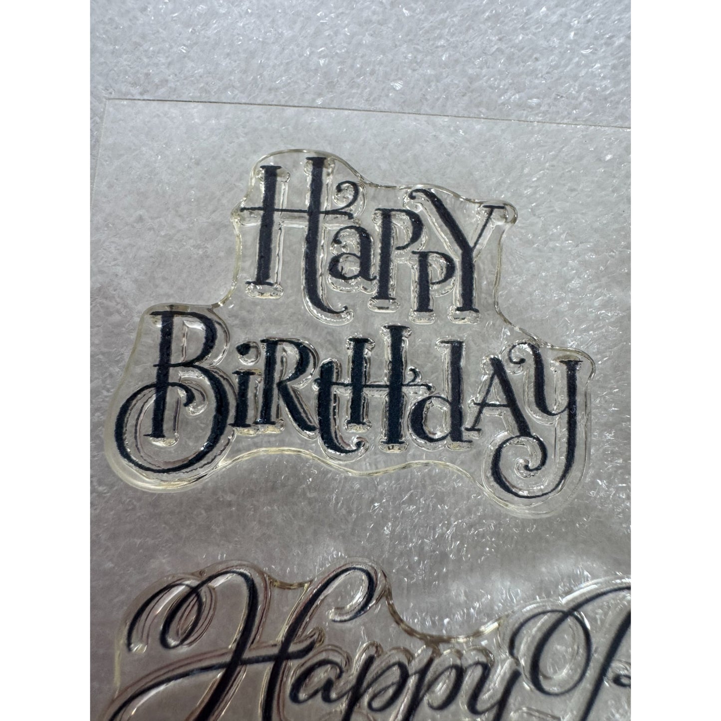 CTMH My Acrylix Acrylic Stamp Set Joyful Birthday Happy Sentiments Card Making