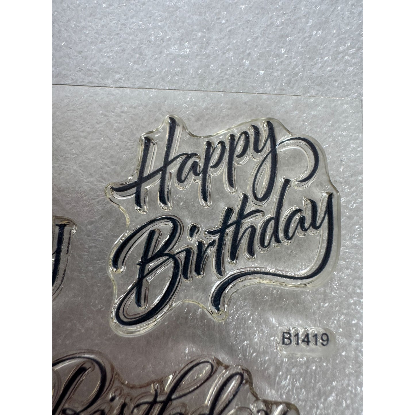 CTMH My Acrylix Acrylic Stamp Set Joyful Birthday Happy Sentiments Card Making
