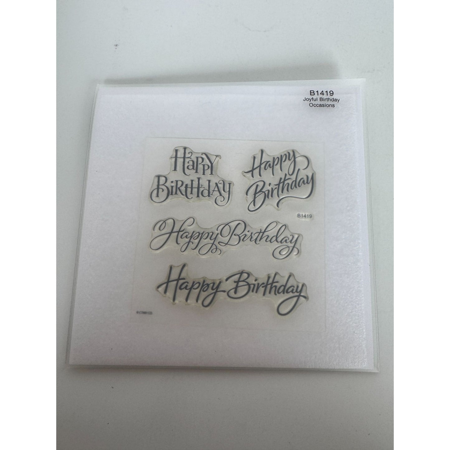 CTMH My Acrylix Acrylic Stamp Set Joyful Birthday Happy Sentiments Card Making
