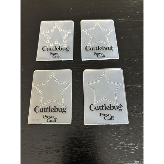 Cuttlebug Provo Craft Star Embossing Folders Set of 4 Cardmaking Scrapbooking