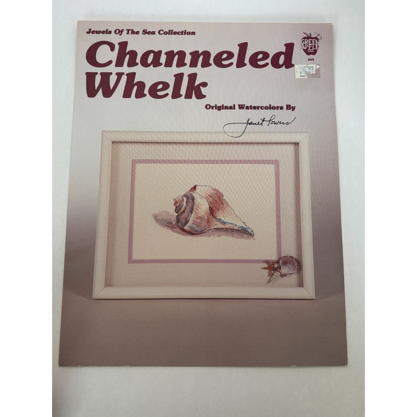 Green Apple Cross Stitch Pattern Channeled Whelk Sea Shell Jewels of the Sea 565