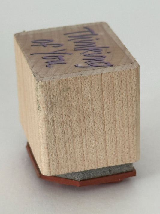 Thinking of You Rubber Stamp Friendship Card Making Words Wood Mounted Craft