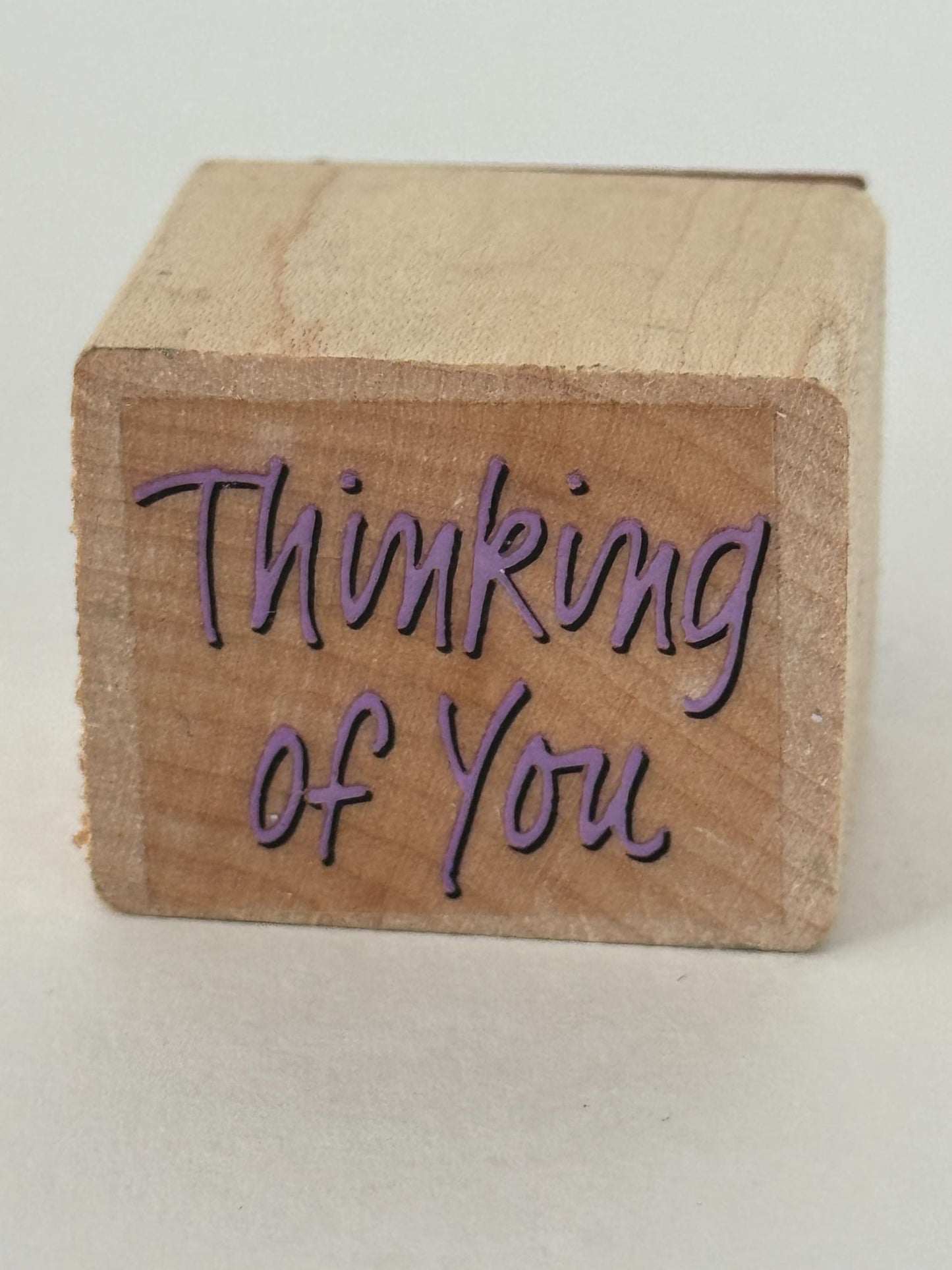 Thinking of You Rubber Stamp Friendship Card Making Words Wood Mounted Craft