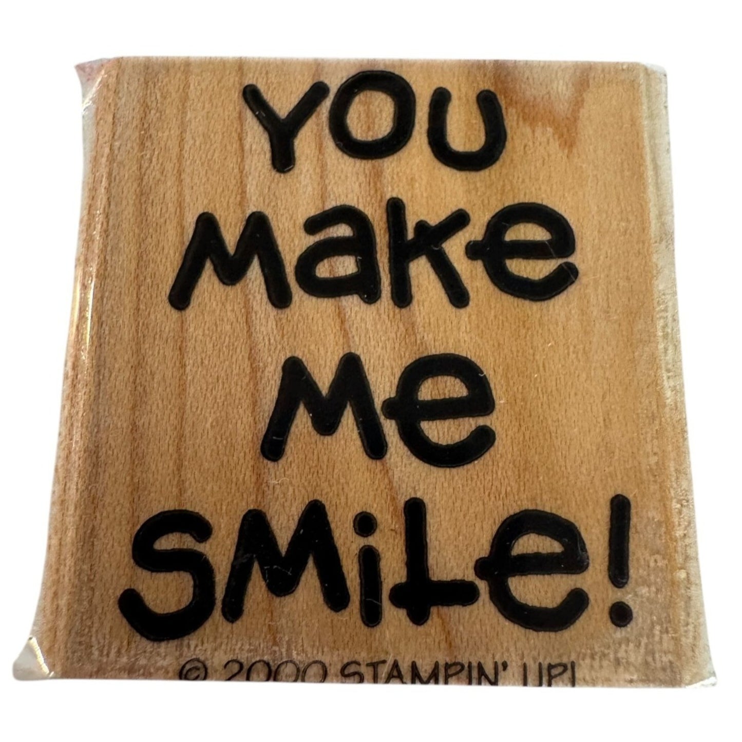 Stampin Up Rubber Stamp You Make Me Smile Friend Card Making Words Wood Mounted