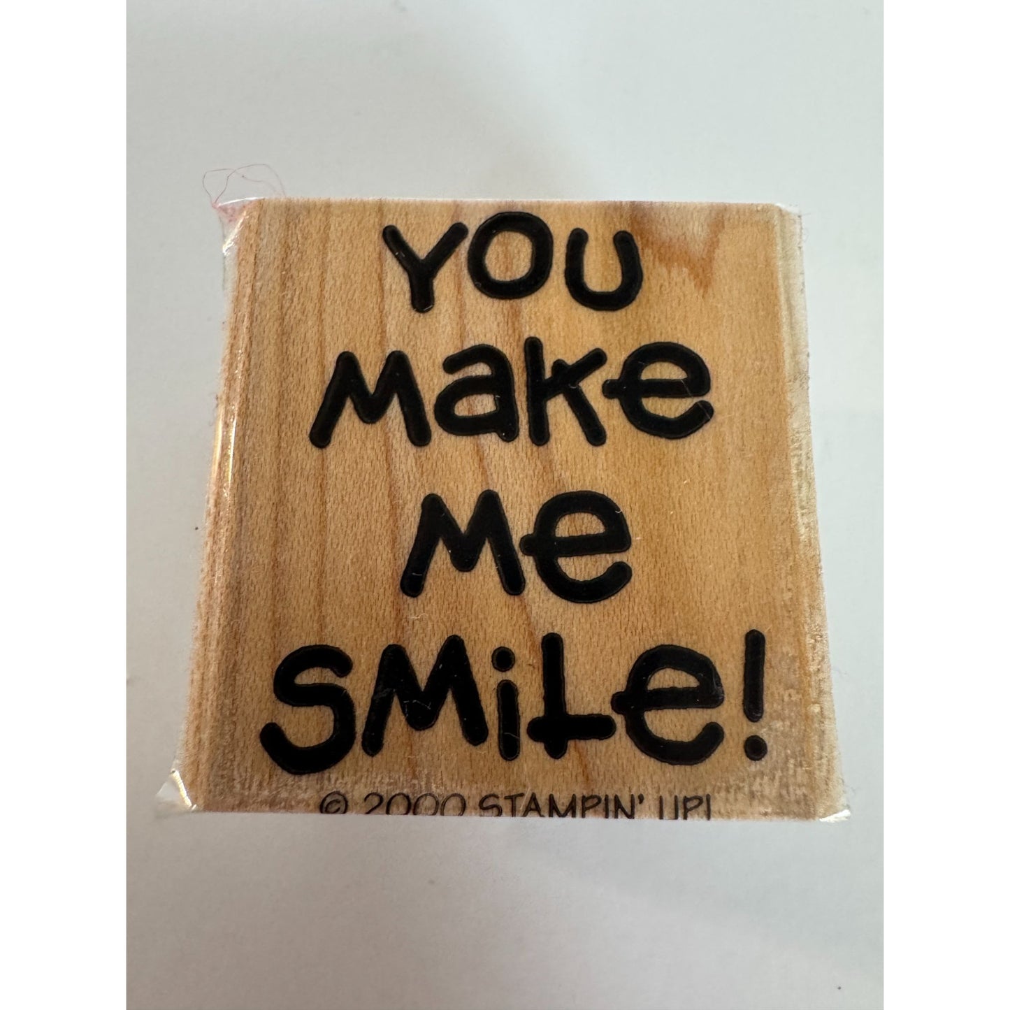 Stampin Up Rubber Stamp You Make Me Smile Friend Card Making Words Wood Mounted