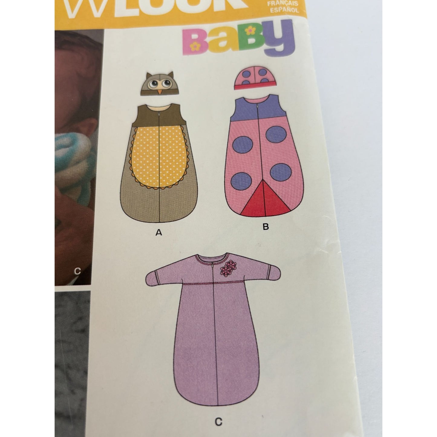 Simplicity Sewing Pattern A6252 Baby Sleep Sacks Wearable Blanket Owl Costumes